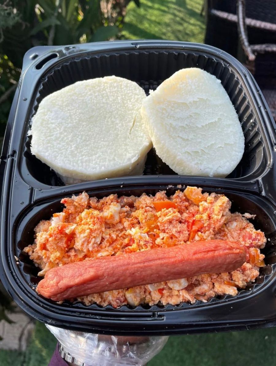 Yam and egg sauce