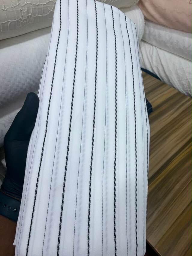 Stock cotton wool stripe white