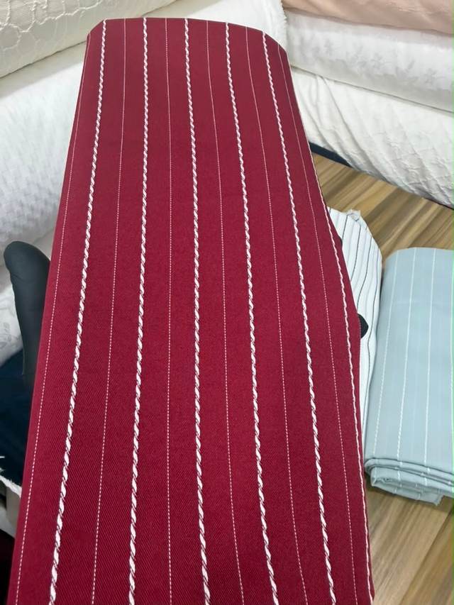 Stock cotton wool stripe wine