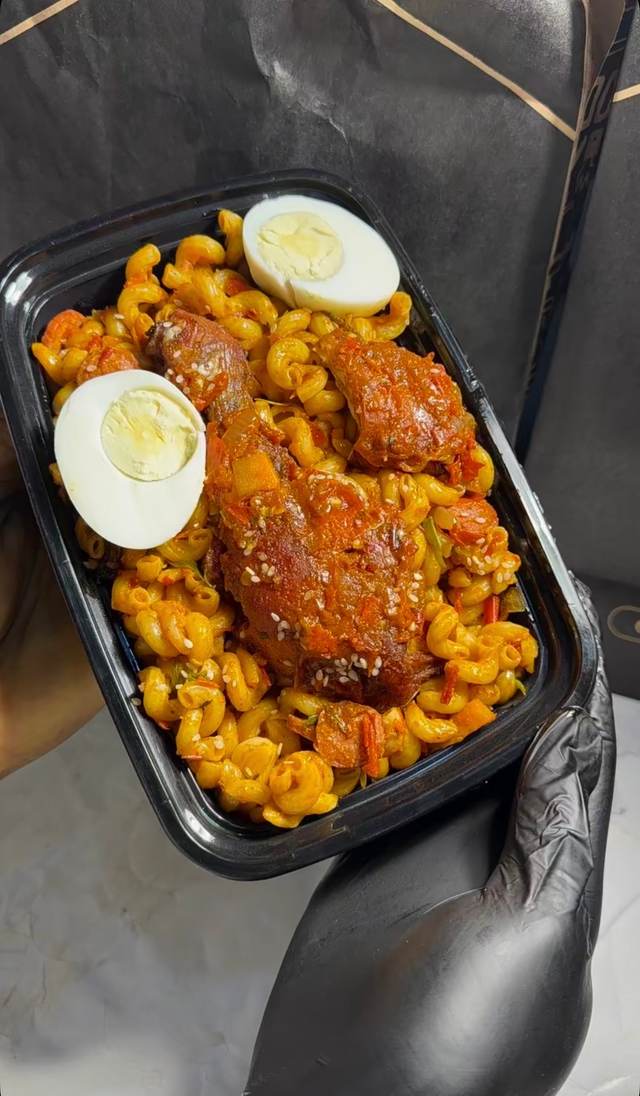 JollofMacaroni, hotdogchunks,Chicken&Egg