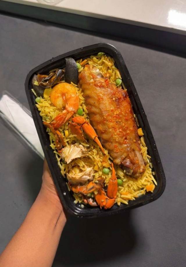 Seafood Friedrice and Turkey