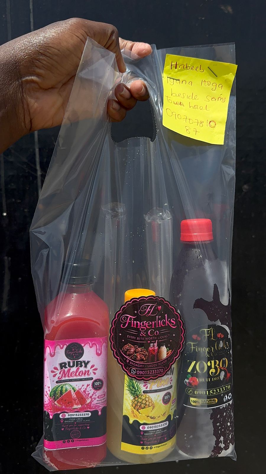 Drink bag(pineapple,watermelon & zobo)